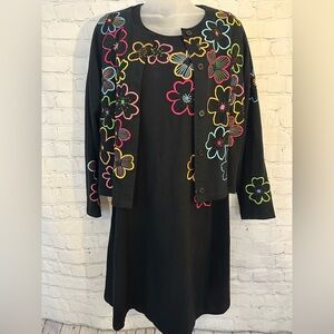 Michael Simon Lite Vintage Embroidered Set with dress and cardigan
